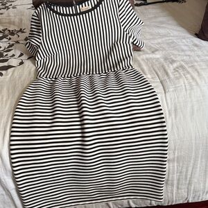 Daniel Cremieux Black and White Striped Top